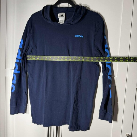 Adidas Men Sweater Hoodie Light Pull over Dark Blue XL - Picture 5 of 7